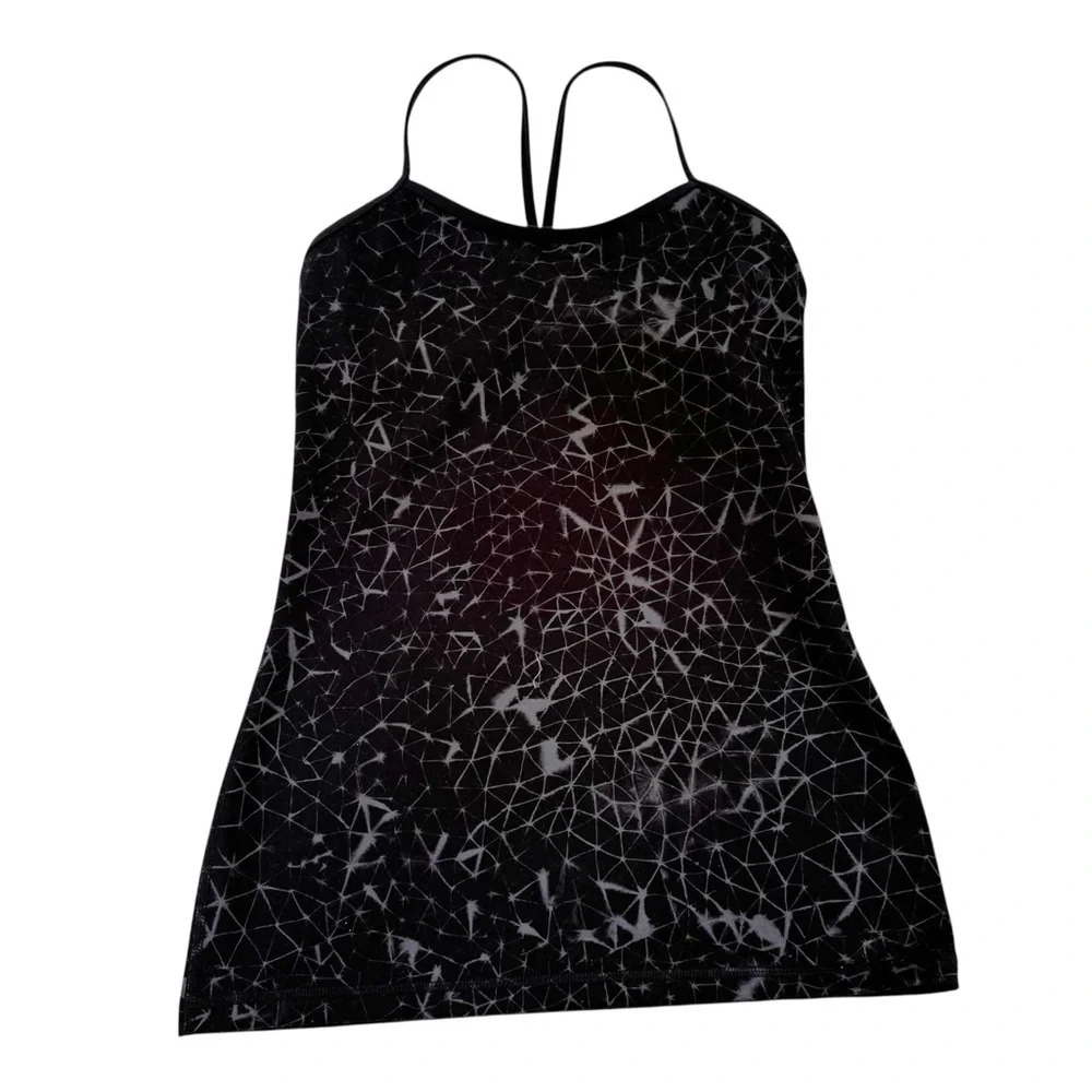 Lululemon Power Y Tank Luon Star Crushed Coal Black Black size 6 - Picture 3 of 12